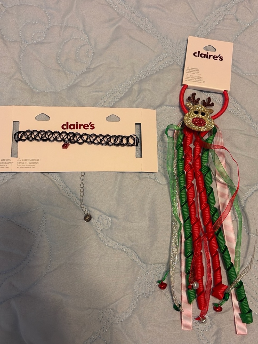 Claire's Black Tattoo Choker with Red Heart Charm